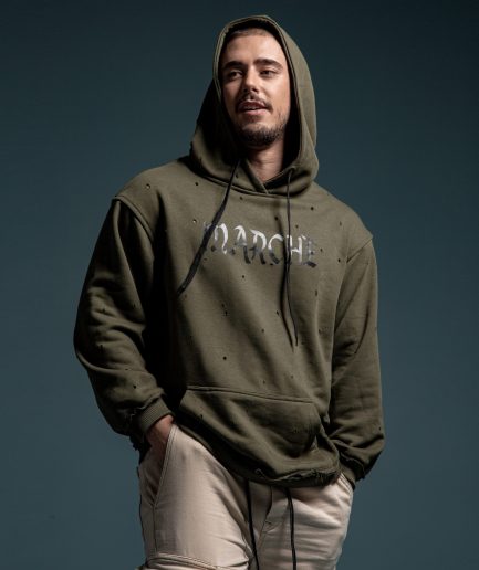 Oversized green hoodie (ripped)