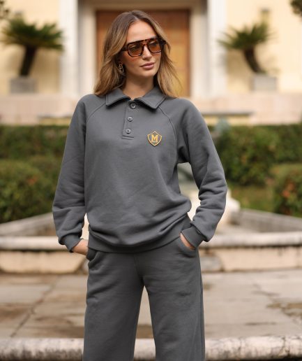 Royal Charcoal Collar Outfit